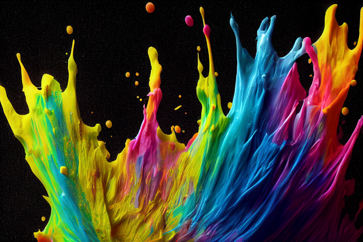 Colored Paint Splash Isolated.